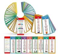 Phonics Flash Cards for Toddlers & Preschoolers - Master 117 Sound Groups & 900+ Rhyming Words - Waterproof Kindergarten Learning Materials for Reading & Spelling, 2.75x7 Portable Set (2PCS)