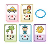 Phonics Flash Cards, Reading Learning Puzzle Set, 3.15x4.33in Early Education Card Game, Educational Tool for Kids, Girls, Boys, Daycare, Classroom, Travel, Homeschool, Interior