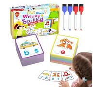 Phonics Flash Cards Set - Reusable Write and Wipe Spelling Cards, Learning to Read Educational Games | Language Materials, CVC Short Vowel Practice for Preschool Homeschool Supplie