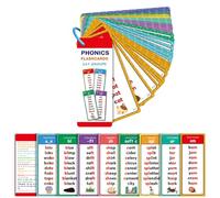 Phonics - Tarjetas de palabras con 117 grupos de sonido, más de 900 palabras de rima, preescolar, inglés, descubrimiento de alegría, juego de tarjetas de lista de palabras fonéticas, divertidas