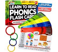 Phonics - Tarjetas flash - Aprende a leer en 20 etapas fonónicas - Digraphs CVC mezcla sonidos vocales largos - Juegos fonéticos para niños de 4 a 8 años de kindergarten primer segundo grado educación