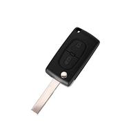 PHONILLICO Carcasa Llave para Peugeot 207 307 308 3008 5008 807 Expert Partner C2 C3 C4 C8 Berlingo Jumpy | CE0536 | 2 Botones | Hoja con Ranura | Modelo con Ranura para Pilas