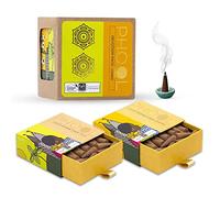 PHOOL LUXURY INCENSE Paquete de entrega (80 conos de incienso, 2 fragancias: Tulsi y jazmín) (verde)