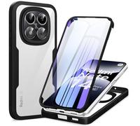 Phoona 360 degrés Coque pour Xiaomi Redmi Note 14 Pro 5G / Note 14 Pro Plus/Note 14 Pro+ Avec Protection d'écran, Silicone Antichoc Anti-Rayures Intégrale Étui Housse pour Redmi Note 14 Pro, Noir