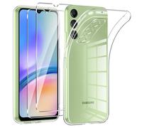 Phoona Funda para Samsung Galaxy A05S 4G Carcasa con 2 Piezas Cristal Templado,Transparente Silicona TPU Protección Funda para Samsung A05s Anti-Choques y Anti-Arañazos Caso