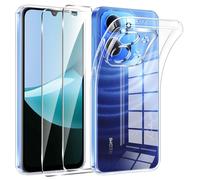 Phoona Funda para Xiaomi Redmi 15C 4G/5G/Poco C85 Carcasa con 2 Piezas Cristal Templado,Transparente Silicona TPU Protección Funda para Redmi 15C Anti-Choques y Anti-Arañazos Caso