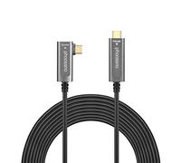 phoossno Cable de fibra óptica USB C a C USB 3.1 tipo C en ángulo, 10 Gbps, 10 m, compatible con Microsoft Azure Logitech Camera Aver & Vaddio & Barco ClickShare pantalla táctil Kinect Intel RealSense