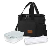 Phophia Bolsa Termica Porta Alimentos, Nevera Portatil Pequeña, Lonchera de Trabajo, Lunc Bag,Tupper de Cristal, Fiambrera Comida Trabajo, Taper De Cristal Hermetico Y Porta Cubiertos Para Llevar.