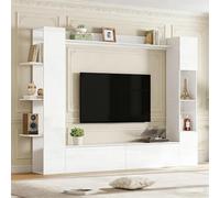 phosir Mueble bajo para televisión y sala de estar, 228 x 30 x 170 cm, color blanco brillante