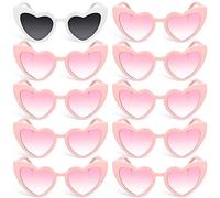 Photect 10 Gafas en Forma de Corazón de Novia Gafas de Sol de Corazón de Despedida de Soltera Vintage Anteojos de Corazón Retro para Mujer Boda Dama de Honor Compromiso Regalo Fiesta Decoración