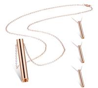 Photect 4 Collares de Respiración Consciente Portátiles de Acero Inoxidable Collar de Ejercicios de Respiración Profunda para Alivio de Ansiedad Hombre Mujer Meditación (Oro Rosa)
