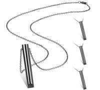 Photect 4 Collares de Respiración Consciente Portátiles de Acero Inoxidable Collar de Ejercicios de Respiración Profunda para Alivio de Ansiedad Hombre Mujer Meditación (Negro)