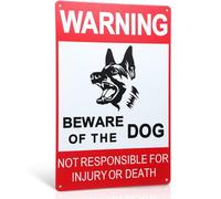 Photect Cartel Cuidado con el Perro de Chapa Señal Beware of Dog de 20 x 30 cm Cartel Perro Peligroso Inoxidable, Resistente al Clima para Exteriores Cerca Puerta o Portón (Estilo de Patrón)