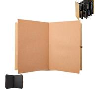 Photo Accordion Scrapbook Album,Expandable Memory Book with DIY Kit,Vintage Kraft Paper Journal for Travel Stories & Family Keepsakes,An ideal gift for others (cowhide, M)