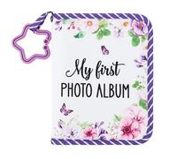 Photo Album For Kids - Kids Photo Album | Wall Keepsake With Mirror | Flower Design Hangable Memory Albums | Keepsake With Mirror For Kidss Growth Memory Storage Crib Stroller Bedroom Living Room