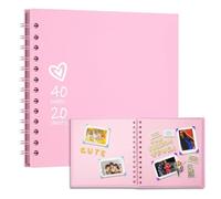 Photo Album Scrapbook, Flexible Scrap Book Scrapbooking Supplies, 6.97x6.97x0.39 inches, Art & Craft Projects, 360-Degree Rotation Album, for Writing, Drawing, Stickers