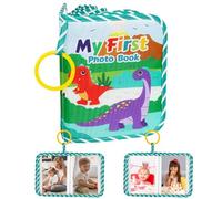 Photo Albums - Soft Dinosaur Crinkle Picture Book | 4x6 Inch Safe Mirror Album For Boys Girls, Interactive Sensory Keepsake For, Kids Memory Holder For Home Nursery Travel