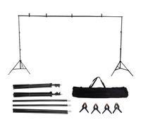Photo Backdrop Stand Kit 2x3m, Detachable Photo Studio Backdrop Support System, Adjustable Background Stand with Iron Material for Live Streaming, Videography and Photo Studio