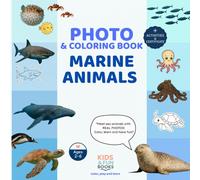 Photo & Coloring Book - Marine Animals (Ages 2-6): Montessori-inspired learning book with real photos, coloring pages, fun activities, and a final certificate