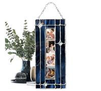 Photo Display Pendant - Acrylic Glass Ornament for Home | Handmade Stained Frame with Cute Design, Family Picture Holder, Car Christmas Bag Accessory, Holiday Party Vacation Birthday Office Decoration