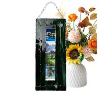 Photo Display Pendant - Acrylic Glass Ornament for Home | Handmade Stained Frame with Cute Design, Family Picture Holder, Car Christmas Bag Accessory, Holiday Party Vacation Birthday Office Decoration