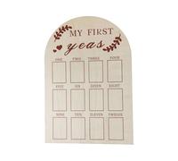 Photo Display Wood Board First Year Picture Frame 12 Months Picture Board For Newborn Baby Birthday Decorations Baby Milestones
