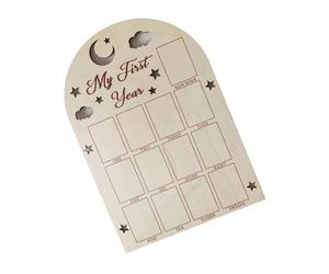 Photo Display Wood Board First Year Picture Frame 12 Months Picture Board For Newborn Baby Birthday Decorations Baby Milestones