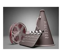 PHOTO FILM DIRECTOR EQUIPMENT CLAPPERBOARD REEL MEGAPHONE ART PRINT