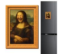 Photo Magnets - Vintage Wooden Style Funny Fridge Magnets Set, Mini Craft Decorative Design, Strong Magnetic Back + Lightweight Wooden Structure, Wood Finish Classic Look - F