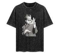 Photo of Tom Waits Brick Pic Rock Men and Women Vintage Washed Short Sleeve T-Shirt Streetwear Loose Casual Size XXL
