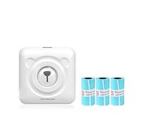 Photo Printer Mini Bluetooth Printer With White Sticker Rolls (Color: 304WH 3Sticker)