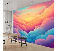Photo Wallpaper Cartoon Pencil Sun Photo Wallpaper 3D Effect Wall Wallpaper UV Resistant 200 x 140 cm for Living Room Bedroom Hallway Non-Woven Wallpaper Motif Wallpaper Wall Decoration Colourful