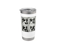 Photobooth Selfies Sunglasses Blue Merle Australian Shepherd Vaso térmico de acero inoxidable de doble pared