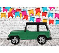 Photocall Coche de Juguete Verde Eventos o Celebraciones | Medidas 2,00 m x 1,02 m | Fiestas Celebraciones | Photocall con Peanas para un Mejor Apoyo | Pegasus Light Force