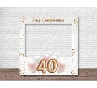 Photocall Feliz 40 Cumpleaños | 80 x 80 cm | Regalos | Económico y Original | Ideas para Regalos Personalizados