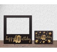 Photocall Feliz 40 Cumpleaños Sin Estrellas | Regalo Económico y Original | Ideas Personalizadas