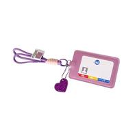 Photocard Holder - Aesthetic Double Pocket Charm Keychain with Heart Accent, Card Display for Purse Bag, Great for School Office Travel, Adorable Fashion Accessory Mini Size, 10.63 x 2.87 Inches