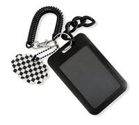 Photocard Holder Kpop - Funda para tarjetas de identificación con cinta, acrílico Stray Kids Photocards, para tarjeta de identificación, álbum de ídolos, tarjetas coleccionables, llavero (negro)