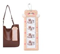 Photocard Keychain - Mini 4-Slot Cartoon Holder, Protective Album Cover for Photos with Portable Clip and Sturdy Design, Ideal for Wallet Purse Travel School Daily Commuting