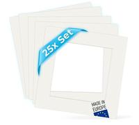 PHOTOLINI 25 Unidades de Papel paspartú en Color Blanco 20x20 cm (14x14 cm)