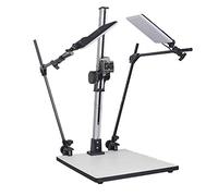PHOTOLUX CS 720 LED Pro Copy Macro Stand Copy Juego de luces con brazos ajustables, liberación rápida, columna de 72 cm, base de 40x48 cm, fotos de productos, tribuna de animación