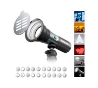 PHOTOOLEX 1 Juego de Linterna Fotográfica de Cuatro Colores con 10 Segmentos Magnéticos, Foco de Estudio LED con Zoom, Utilizado para Fotografía
