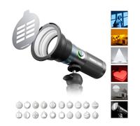 PHOTOOLEX Linterna de Fotografía LED, Luz Ambiental Estampada de Aleación de Aluminio de 8400mAh, luz de Relleno de 4 Colores con 20 gobos de patrón magnético, 10W luz de Estudio para Fotos, Videos