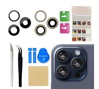 Phoupair Lente de cristal original de repuesto para cámara trasera OEM para iPhone 15 Pro de 6.1 pulgadas con adhesivo preinstalado y juego de herramientas de reparación