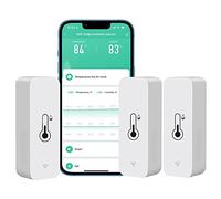 PHOVOLT Sensor de termómetro de higrómetro WiFi para el hogar, sensor de humedad inalámbrico con alerta de notificación de aplicación remota, funciona con la aplicación Tuya(paquete de 3)