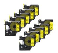 PHOVYAFI 10pk 40918 Negro de 9 mm en la Etiqueta Amarilla Cape de Cinta Compatible con D1 Label Maker Funciona con 450 Turbo LM 160 280 420p Modelos