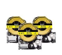 PHOVYAFI 3pk 3.5 mm Las Mangas de reemplazo de Tubo de retráctil con Calor Funcionan con la Impresora de Etiquetas LW300 LW300 LW400(Black on Yellow)