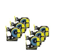 PHOVYAFI 6 Tubos de Envoltura Encogimiento Compatible con la Impresora de Etiqueta Bal 37 6 Piezas 6/9 mm Modelos 18053 18054 18051 18052(6mm Black on Yellow)