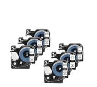 PHOVYAFI 6 Tubos de Envoltura Encogimiento Compatible con la Impresora de Etiqueta Bal 37 6 Piezas 6/9 mm Modelos 18053 18054 18051 18052(9mm Black on White)