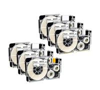 PHOVYAFI 6pk XR-9WE XR-9W Etiquetas compatibles con Negro en Blanco 9 mm para Las impresoras de Etiquetas La adhesión Funciona con Cartuchos XR-9we